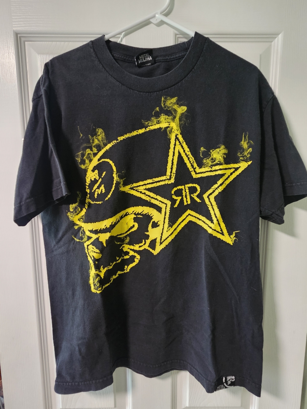 Metal Mulisha Black Tee with Yellow Skull &  Rockstar Energy Star Graphic Tee